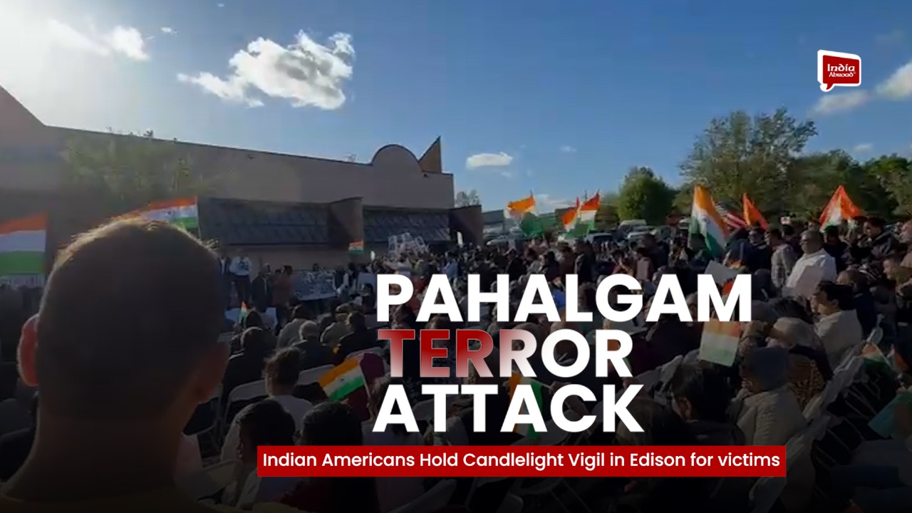 Pahalgam Terror Attack : Indian Americans Hold Candlelight Vigil in Edison for victims